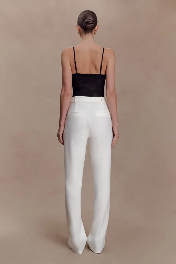 Maude Crepe Straight Leg Pants – Ivory Maude Crepe Straight Leg Pants – Ivory