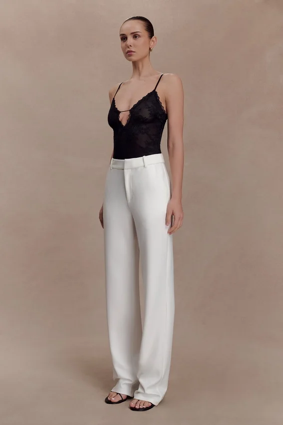 Maude Crepe Straight Leg Pants – Ivory Maude Crepe Straight Leg Pants – Ivory