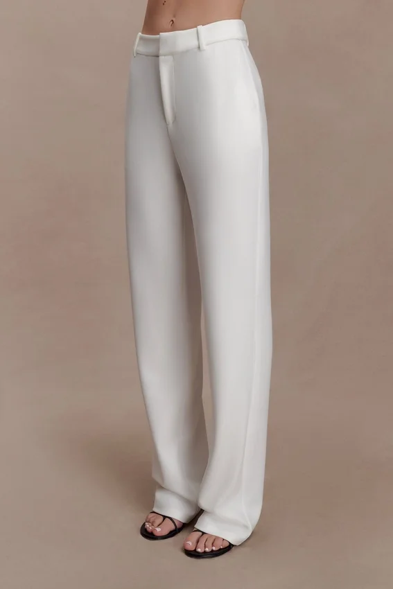 Maude Crepe Straight Leg Pants – Ivory Maude Crepe Straight Leg Pants – Ivory