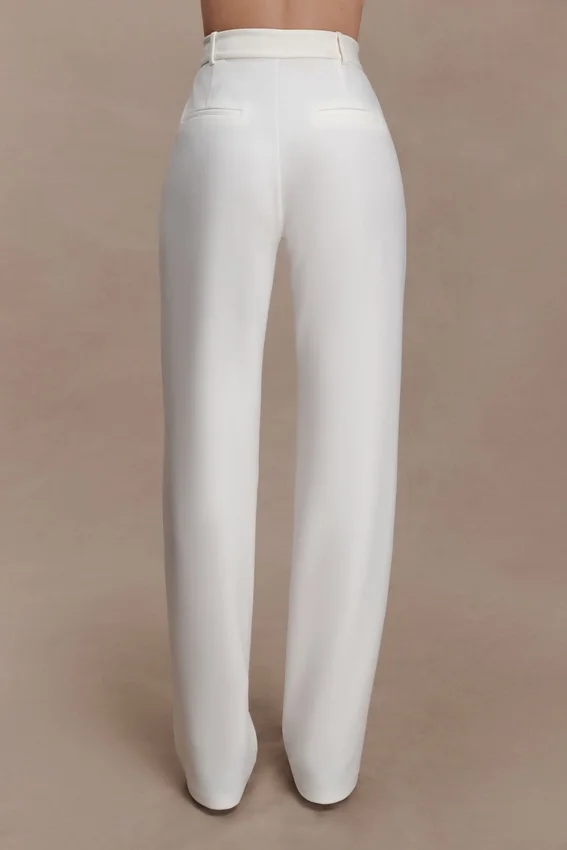 Maude Crepe Straight Leg Pants – Ivory Maude Crepe Straight Leg Pants – Ivory