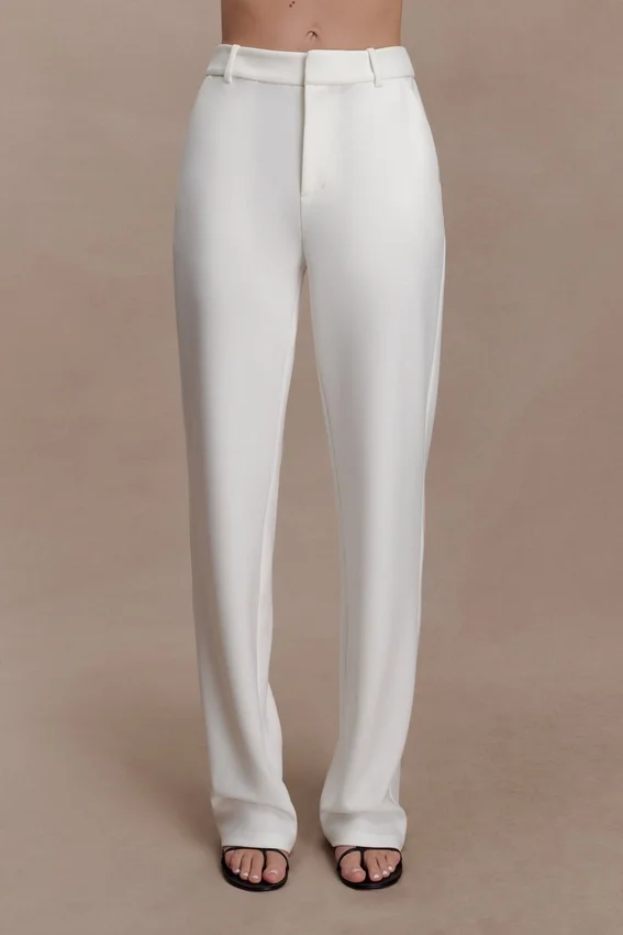 Maude Crepe Straight Leg Pants – Ivory Maude Crepe Straight Leg Pants – Ivory