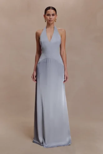 Maura Taffeta And Satin Maxi Dress – Cornflower Blue