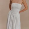 Maureen Broderie Strapless Maxi Dress – White Maureen Broderie Strapless Maxi Dress – White