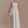 Maureen Broderie Strapless Maxi Dress – White Maureen Broderie Strapless Maxi Dress – White