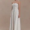 Maureen Broderie Strapless Maxi Dress – White Maureen Broderie Strapless Maxi Dress – White