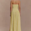 Maureen Cotton Shirring Maxi Dress – Lemon