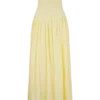 Maureen Cotton Shirring Maxi Dress – Lemon