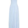Maureen Cotton Shirring Maxi Dress – Powder Blue