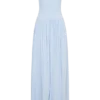 Maureen Cotton Shirring Maxi Dress – Powder Blue