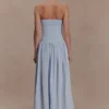 Maureen Cotton Shirring Maxi Dress – Powder Blue