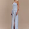 Maureen Cotton Shirring Maxi Dress – Powder Blue