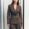 Max Cinched Waist Blazer – Chocolate Max Cinched Waist Blazer – Chocolate