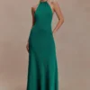 Meg Halter Tassel Maxi Dress – Emerald Meg Halter Tassel Maxi Dress – Emerald