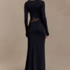 Megan Slinky And Mesh Maxi Dress – Black