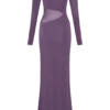 Megan Slinky And Mesh Maxi Dress – Purple