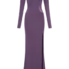 Megan Slinky And Mesh Maxi Dress – Purple