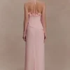 Melissa Chiffon Flower Maxi Dress – Baby Pink
