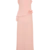 Melissa Chiffon Flower Maxi Dress – Baby Pink