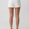 Melody Linen Short With Lace – White