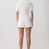 Melody Short Sleeve Shirt With Lace Collar – White Melody Short Sleeve Shirt With Lace Collar – White