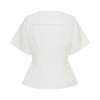 Melody Short Sleeve Shirt With Lace Collar – White Melody Short Sleeve Shirt With Lace Collar – White
