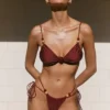 Memphis Beaded Bikini Top – Wine