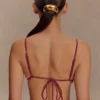 Memphis Beaded Bikini Top – Wine