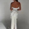 Meredith Strapless Bow Mini Dress – White