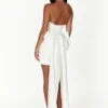 Meredith Strapless Bow Mini Dress – White