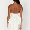 Meredith Strapless Bow Mini Dress – White