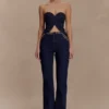 Tully Strapless Topstitch Denim Top – Indigo Blue Tully Strapless Topstitch Denim Top – Indigo Blue
