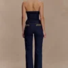 Meryl Lace Up Denim Jean – Indigo Blue Meryl Lace Up Denim Jean – Indigo Blue
