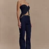 Meryl Lace Up Denim Jean – Indigo Blue Meryl Lace Up Denim Jean – Indigo Blue