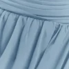 Micaela Chiffon Gathered Maxi Dress – Alaskan Blue