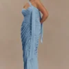 Micaela Chiffon Gathered Maxi Dress – Alaskan Blue