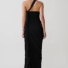 Micaela Chiffon Gathered Maxi Dress – Black Micaela Chiffon Gathered Maxi Dress – Black