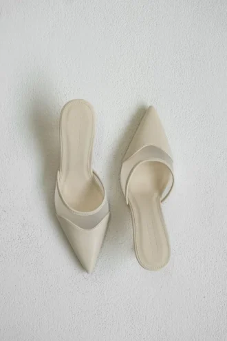 Micah Mesh Pointed Heel – Ivory