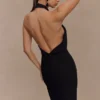 Mierah Halter Midi Dress – Black Mierah Halter Midi Dress – Black
