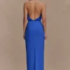 Mierah Halter Midi Dress – Cobalt Blue
