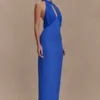 Mierah Halter Midi Dress – Cobalt Blue