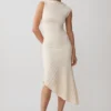Milasandra Pleated Knit Dress – Ivory
