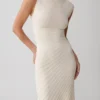 Milasandra Pleated Knit Dress – Ivory