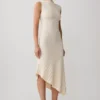 Milasandra Pleated Knit Dress – Ivory