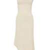Milasandra Pleated Knit Dress – Ivory