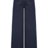 Miranda Faux Suede Belted Denim Wide Leg Jeans – Indigo Blue Miranda Faux Suede Belted Denim Wide Leg Jeans – Indigo Blue