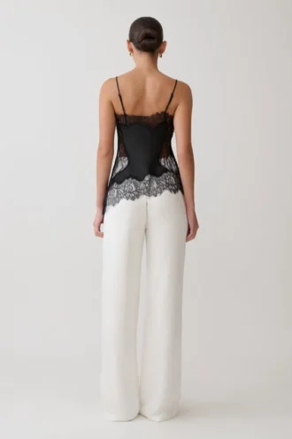 Miriam Satin & Lace Camisole – Black