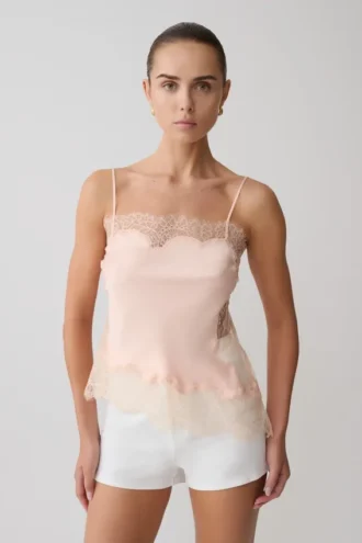Miriam Satin & Lace Camisole – Peach