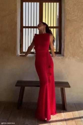 Monay Tulip Maxi Dress – Raspberry