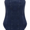 Monte Strapless Diamante Denim Corset – Midnight Blue Monte Strapless Diamante Denim Corset – Midnight Blue