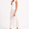 Twyla Pleated Suiting Maxi Skirt – Ivory